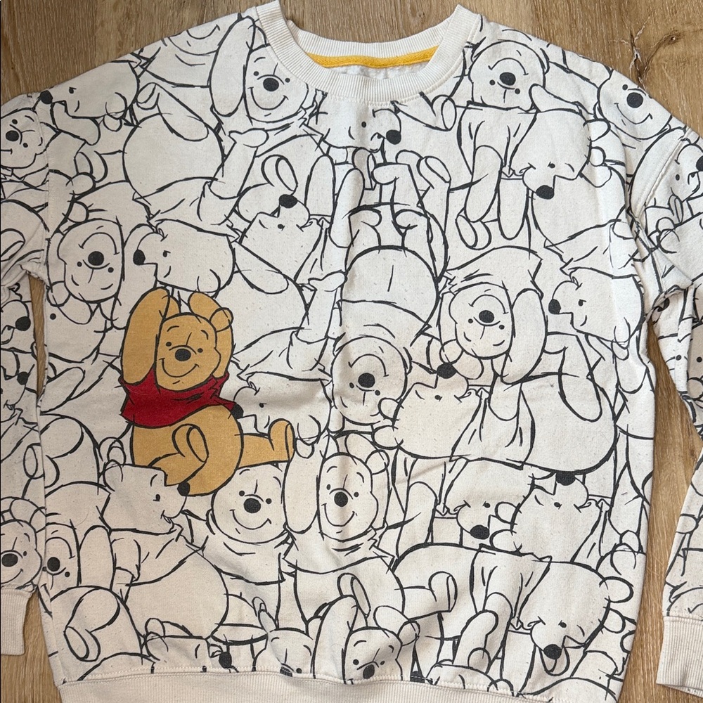 Disney Winnie the Pooh Cream Sweatshirt with Red Accent
